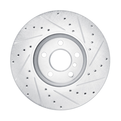 DFC Brake Rotor - Drilled and Slotted - Silver 631-32018L