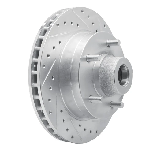 DFC Brake Rotor - Drilled and Slotted - Silver 631-40061R
