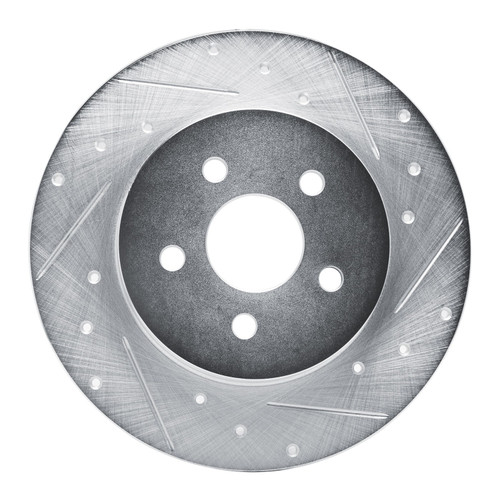 DFC Brake Rotor - Drilled and Slotted - Silver 631-40006R