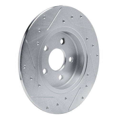 DFC Brake Rotor - Drilled and Slotted - Silver 631-40006R