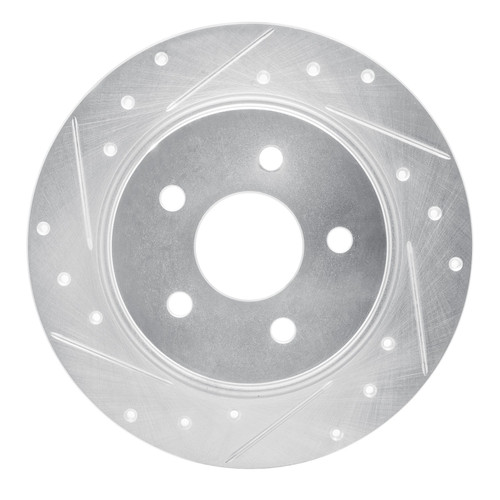 DFC Brake Rotor - Drilled and Slotted - Silver 631-40006R