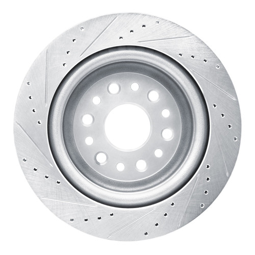 DFC Brake Rotor - Drilled and Slotted - Silver 631-40121R