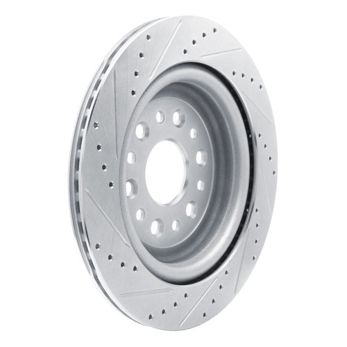 DFC Brake Rotor - Drilled and Slotted - Silver 631-40121R