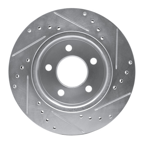 DFC Brake Rotor - Drilled and Slotted - Silver 631-42022L