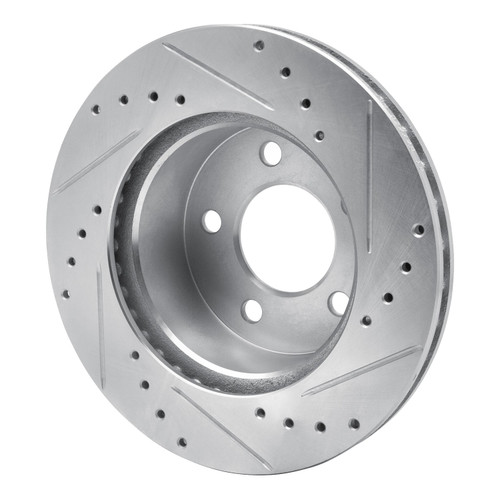DFC Brake Rotor - Drilled and Slotted - Silver 631-42022L