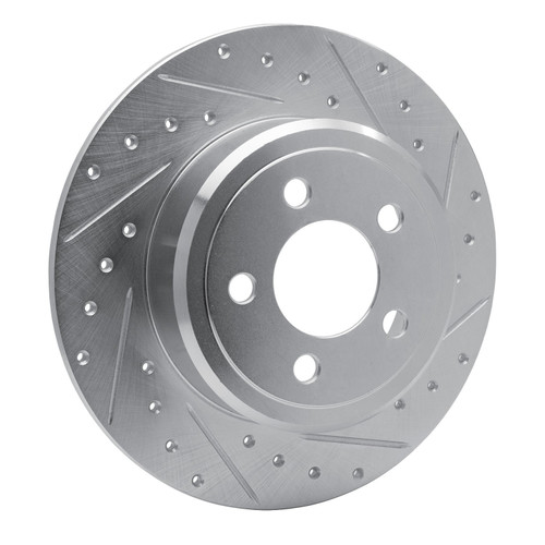 DFC Brake Rotor - Drilled and Slotted - Silver 631-39016R