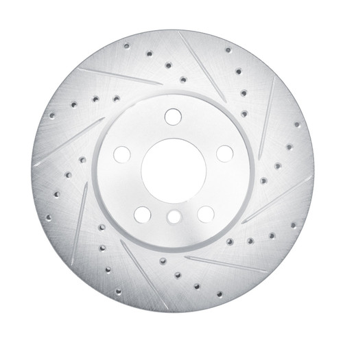 DFC Brake Rotor - Drilled and Slotted - Silver 631-32018R