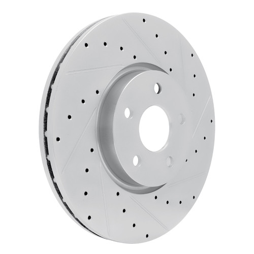 DFC Brake Rotor - Drilled and Slotted - Silver 631-40123R