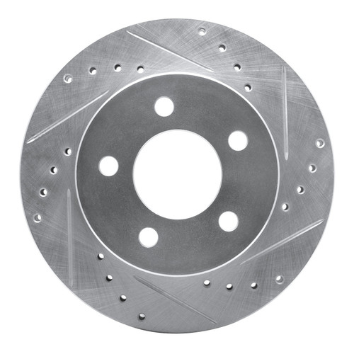 DFC Brake Rotor - Drilled and Slotted - Silver 631-42022R