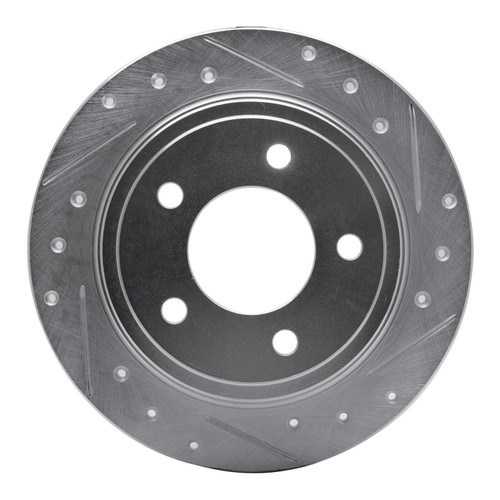 DFC Brake Rotor - Drilled and Slotted - Silver 631-40012R