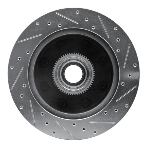 DFC Brake Rotor - Drilled and Slotted - Silver 631-40086L