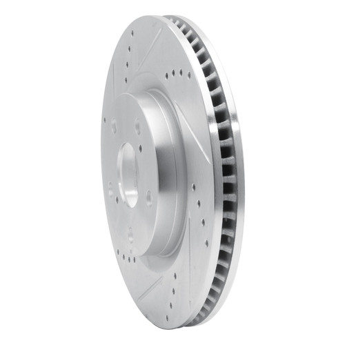 DFC Brake Rotor - Drilled and Slotted - Silver 631-39027L