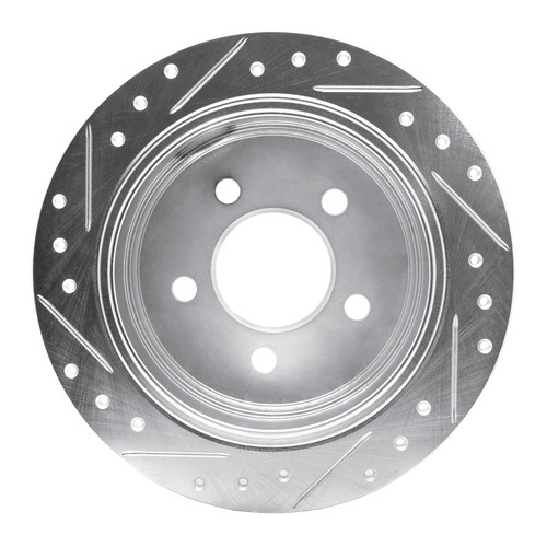 DFC Brake Rotor - Drilled and Slotted - Silver 631-42023R