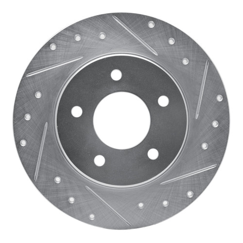 DFC Brake Rotor - Drilled and Slotted - Silver 631-45006R