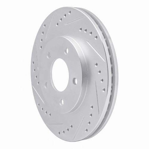 DFC Brake Rotor - Drilled and Slotted - Silver 631-45007L