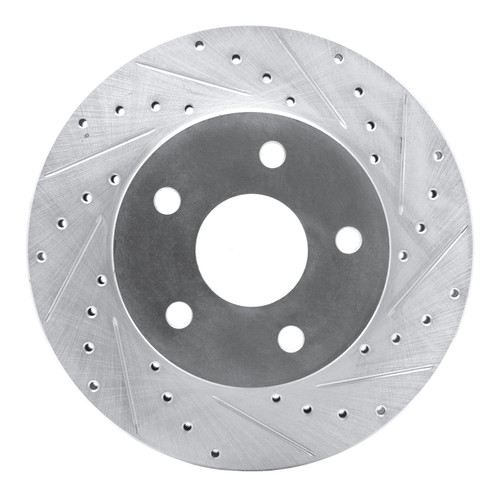 DFC Brake Rotor - Drilled and Slotted - Silver 631-42024R