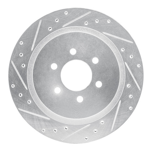 DFC Brake Rotor - Drilled and Slotted - Silver 631-40014L