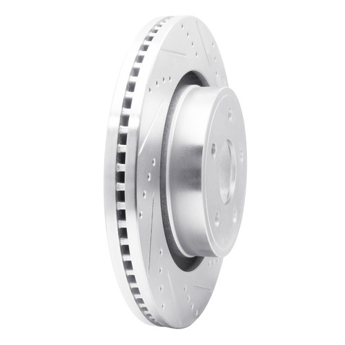 DFC Brake Rotor - Drilled and Slotted - Silver 631-40104R