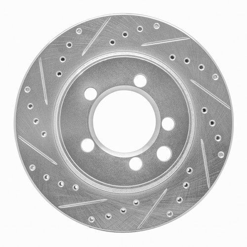 DFC Brake Rotor - Drilled and Slotted - Silver 631-40053L
