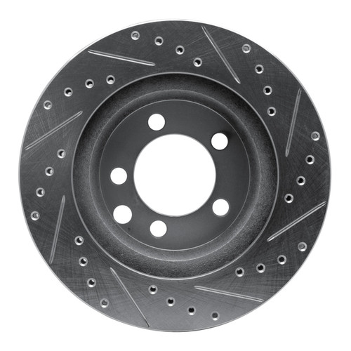 DFC Brake Rotor - Drilled and Slotted - Silver 631-40053L