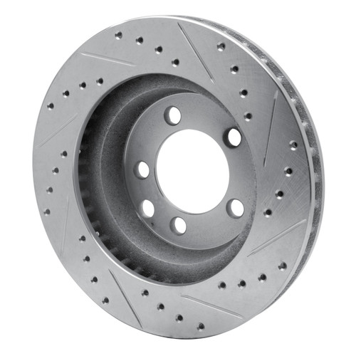 DFC Brake Rotor - Drilled and Slotted - Silver 631-40053L