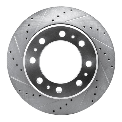 DFC Brake Rotor - Drilled and Slotted - Silver 631-40118L