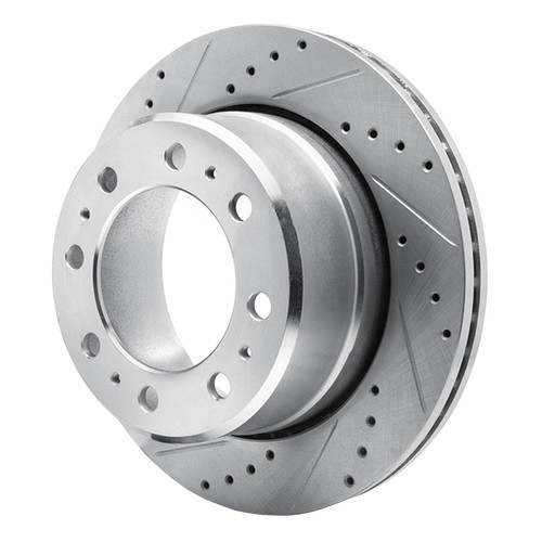 DFC Brake Rotor - Drilled and Slotted - Silver 631-40118L