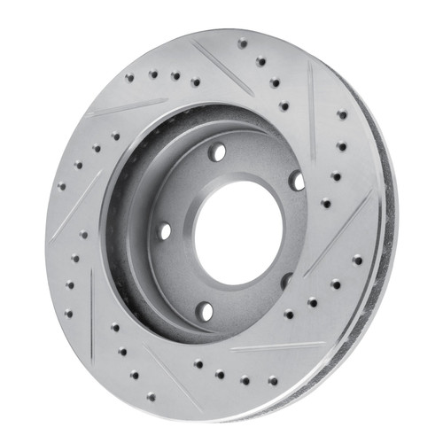 DFC Brake Rotor - Drilled and Slotted - Silver 631-46004L