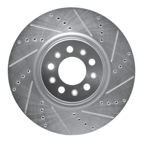 DFC Brake Rotor - Drilled and Slotted - Silver 631-42013R
