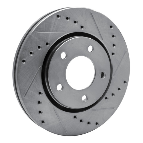 DFC Brake Rotor - Drilled and Slotted - Silver 631-40091R