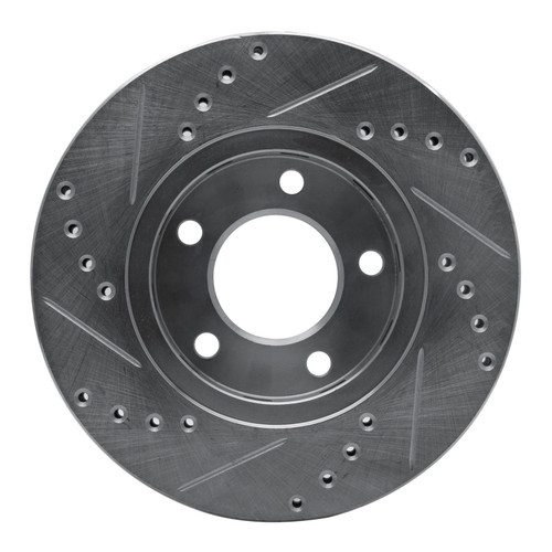 DFC Brake Rotor - Drilled and Slotted - Silver 631-40091R