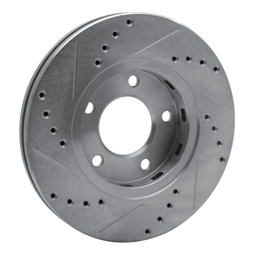 DFC Brake Rotor - Drilled and Slotted - Silver 631-40091R