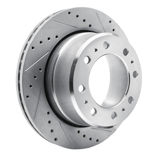 DFC Brake Rotor - Drilled and Slotted - Silver 631-40118R