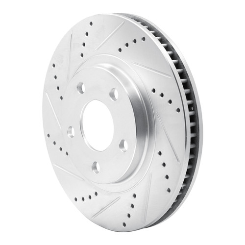 DFC Brake Rotor - Drilled and Slotted - Silver 631-45008L