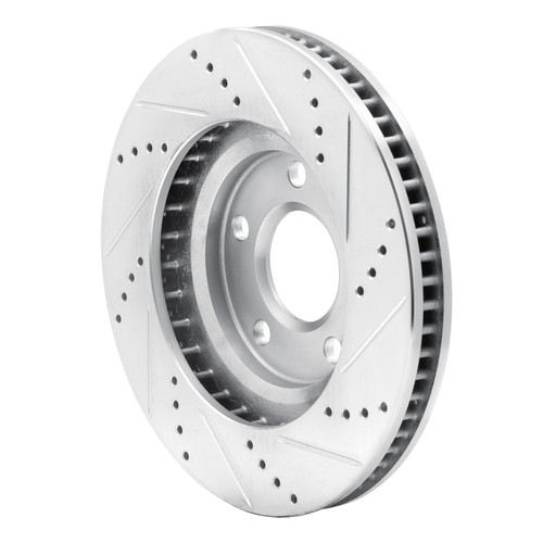 DFC Brake Rotor - Drilled and Slotted - Silver 631-45008L