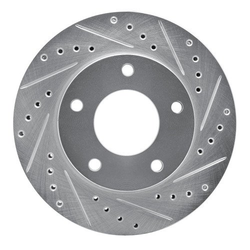 DFC Brake Rotor - Drilled and Slotted - Silver 631-46004R