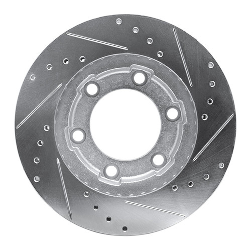 DFC Brake Rotor - Drilled and Slotted - Silver 631-42031L