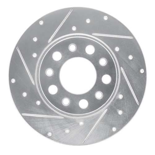 DFC Brake Rotor - Drilled and Slotted - Silver 631-42014L