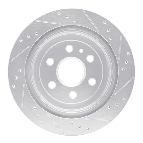 DFC Brake Rotor - Drilled and Slotted - Silver 631-46045L