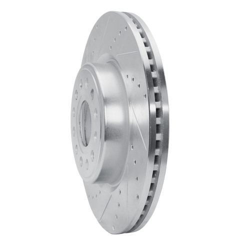 DFC Brake Rotor - Drilled and Slotted - Silver 631-40120L