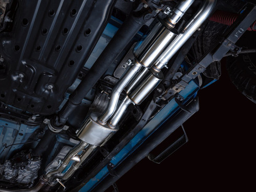 AWE Tuning AWE 0FG Exhaust with BashGuard for 3rd Gen Tacoma - Dual Diamond Blac