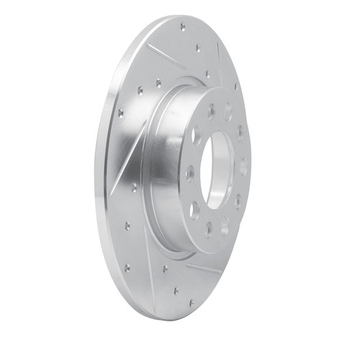 DFC Brake Rotor - Drilled and Slotted - Silver 631-42014R