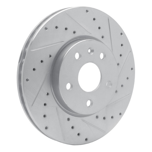 DFC Brake Rotor - Drilled and Slotted - Silver 631-45016R