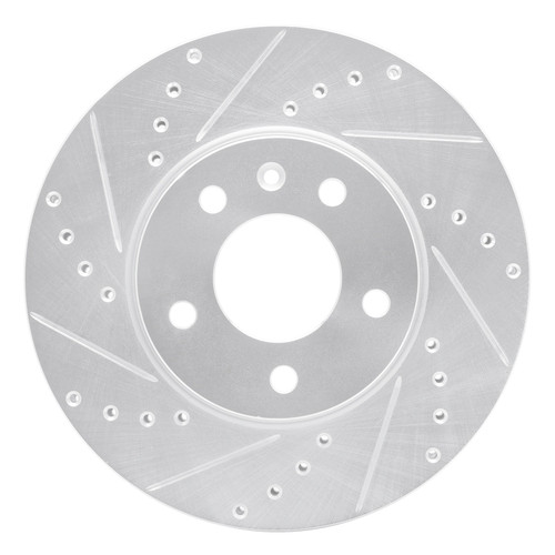DFC Brake Rotor - Drilled and Slotted - Silver 631-46033L