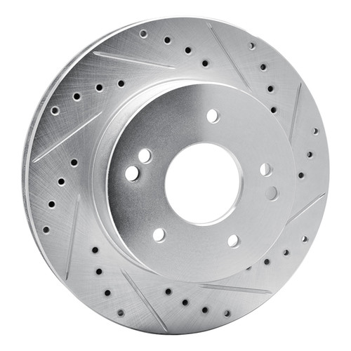 DFC Brake Rotor - Drilled and Slotted - Silver 631-47008R