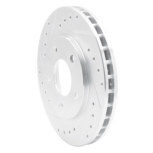 DFC Brake Rotor - Drilled and Slotted - Silver 631-47019L
