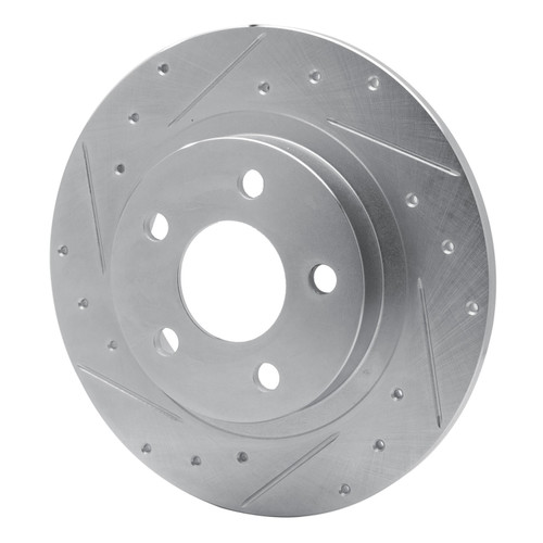DFC Brake Rotor - Drilled and Slotted - Silver 631-45009L