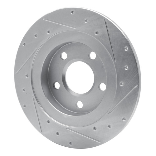 DFC Brake Rotor - Drilled and Slotted - Silver 631-45009L