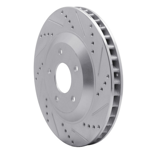 DFC Brake Rotor - Drilled and Slotted - Silver 631-46007D