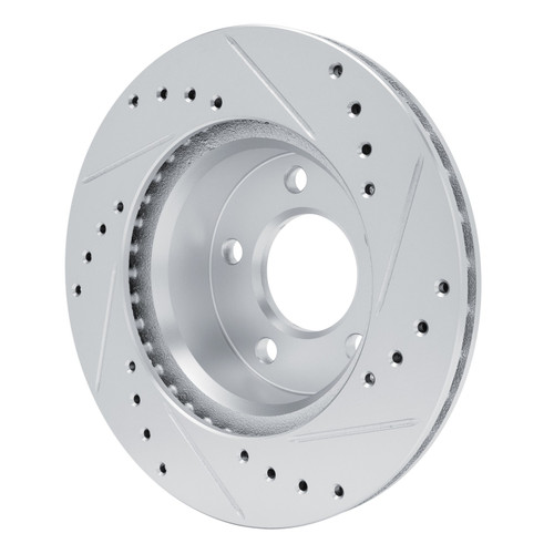 DFC Brake Rotor - Drilled and Slotted - Silver 631-42015L